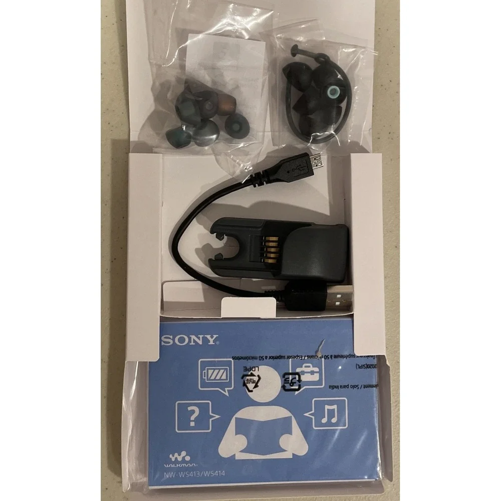 SONY NW-WS413BC Waterproof Walkman Headphone MP3 Player 4GB Black Open Box NEW